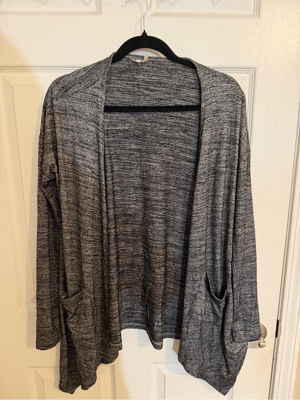 Mudd Open-Front Marled Gray Women's Cardigan